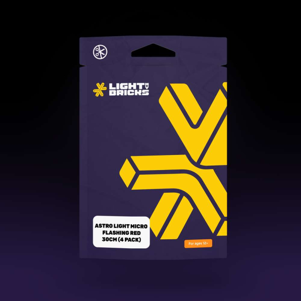 LMB 2.0 Version - Astro MICRO LED mit 30cm Kabel, ROT - BLINKEND (4er Pack)